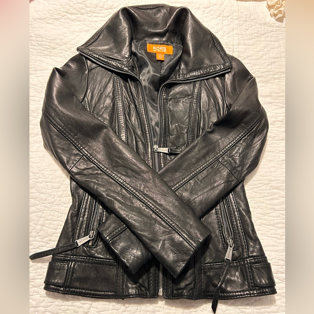 Michael Kors genuine leather women's jacket